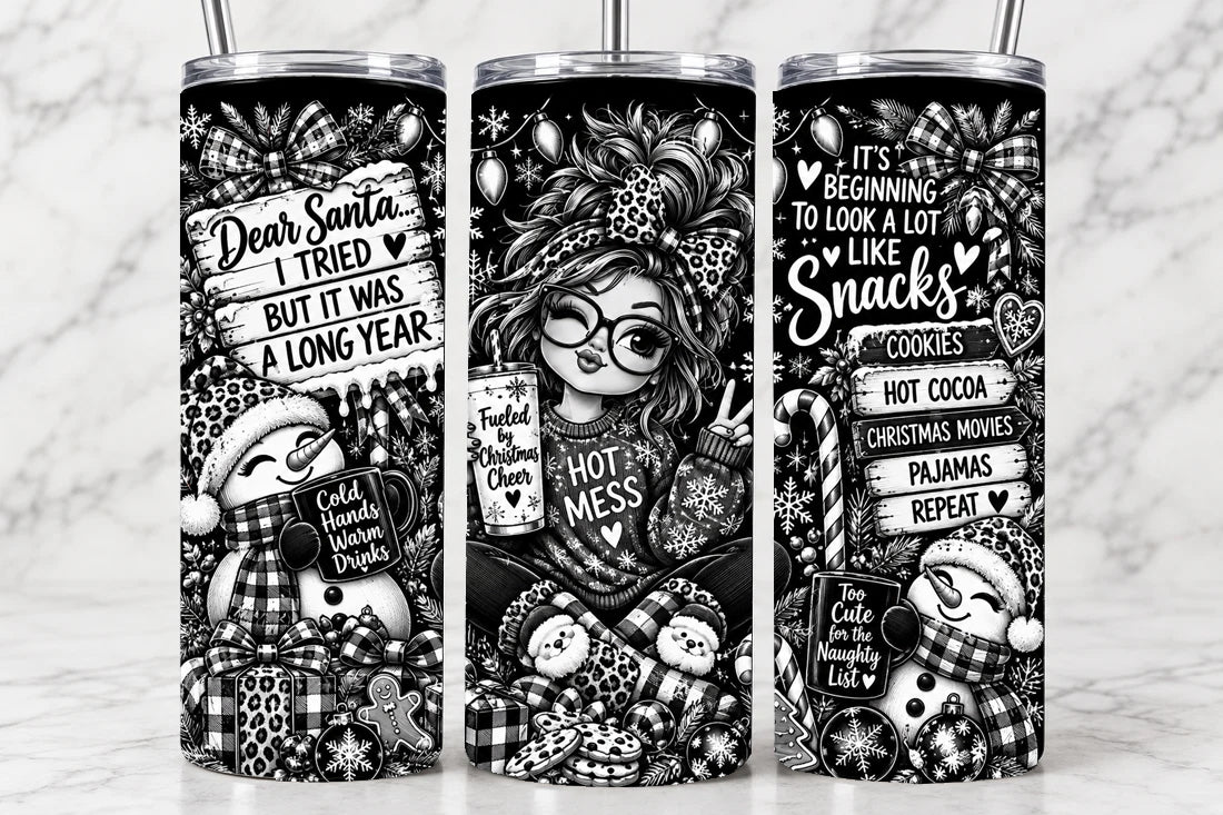 Dear Santa, I Tried.. 20oz Laser Engraved Tumbler