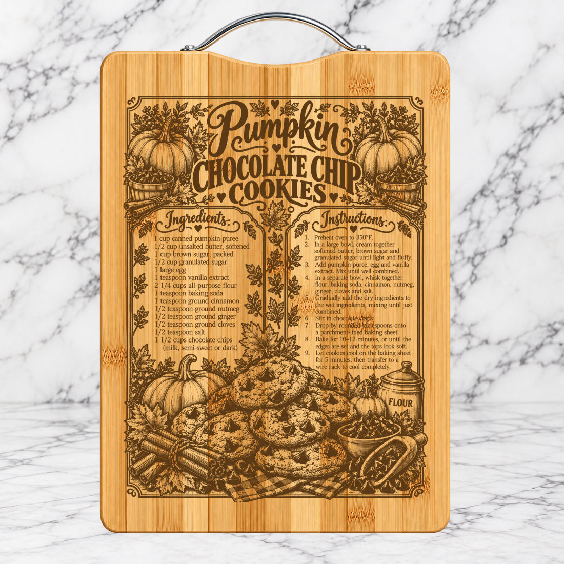 Pumpkin Chocolate Chip Cookies Recipe Cutting Board