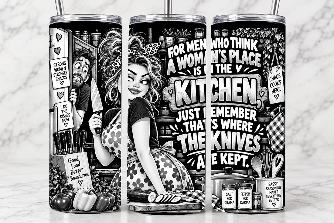 For Men Who Think A Women's Place 20oz Laser Engraved Tumbler