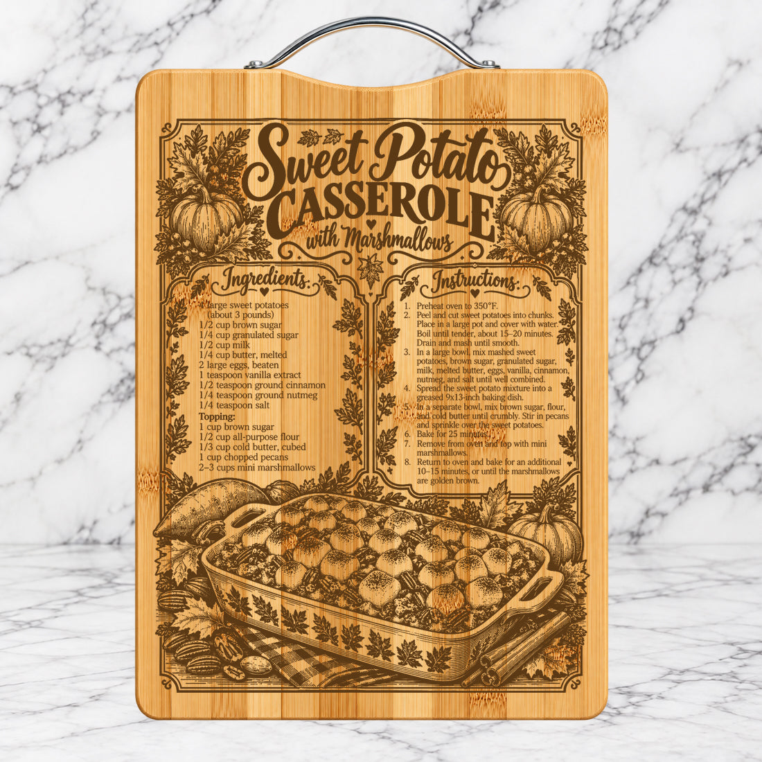 Sweet Potato Casserole Recipe Cutting Board