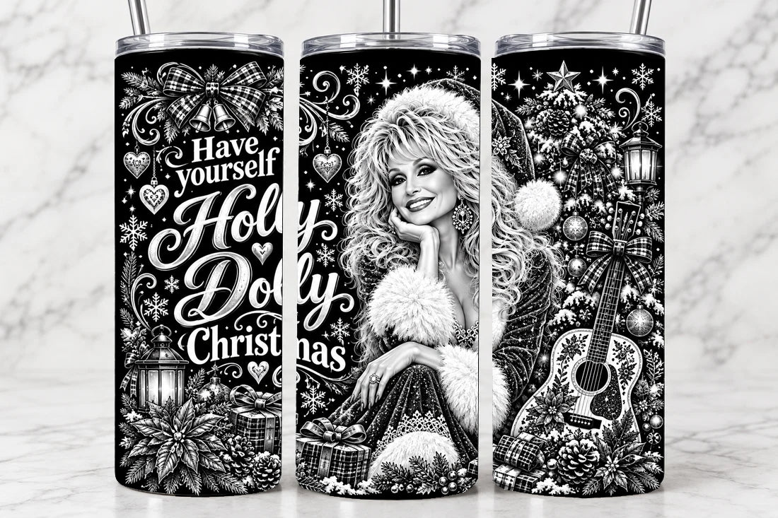 Dolly Christmas 20oz Laser Engraved Tumbler