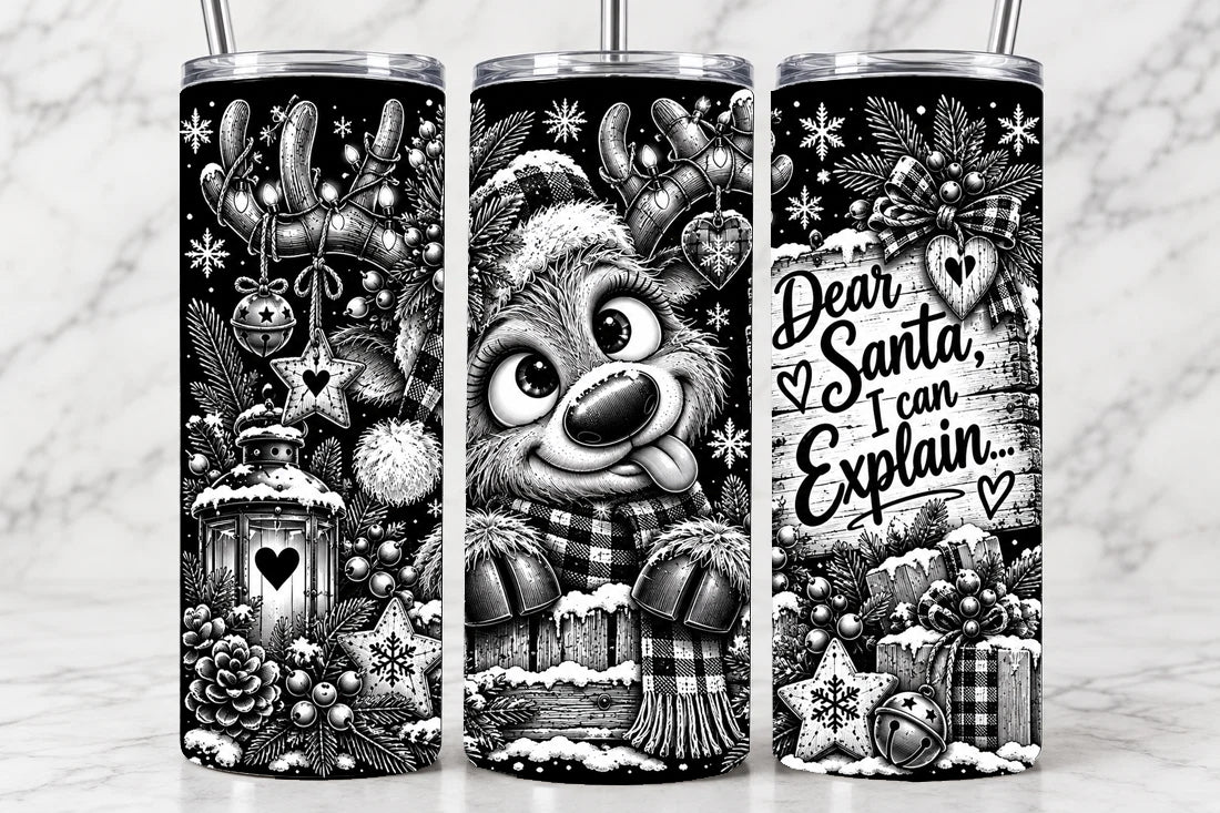 Dear Santa... I Can Explain 20oz Laser Engraved Tumbler