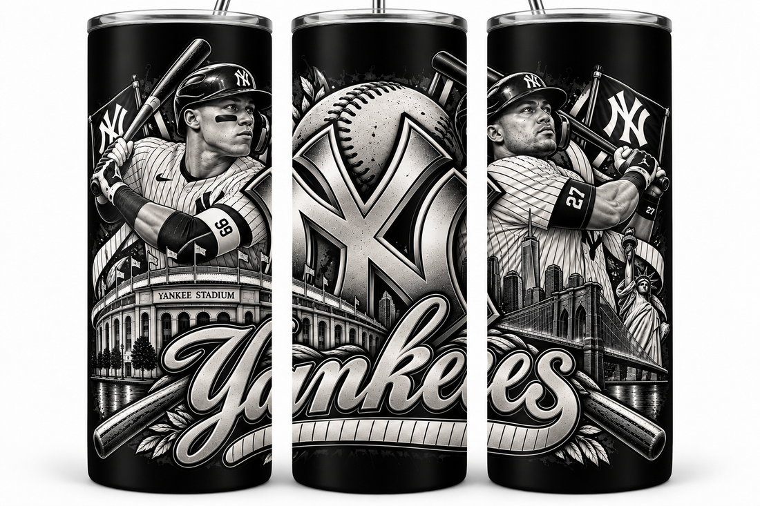 NY New York Yankees 20oz Laser Engraved Tumbler