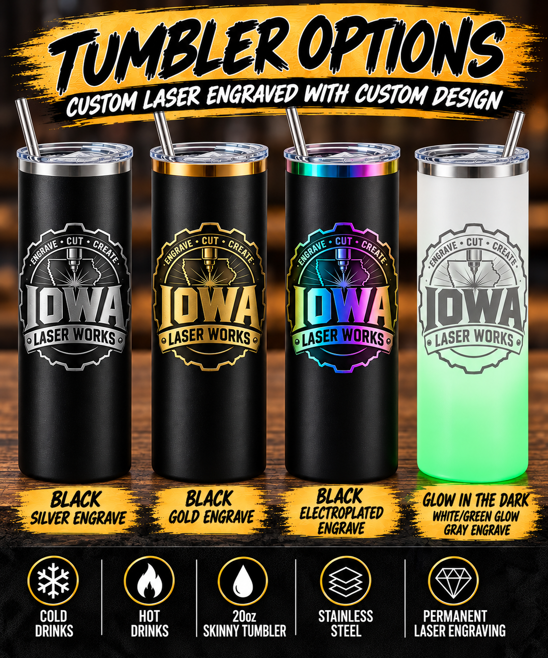 Caitlin Clark 20oz - Iowa Hawkeyes/Indiana Fever - Laser Engraved Tumbler
