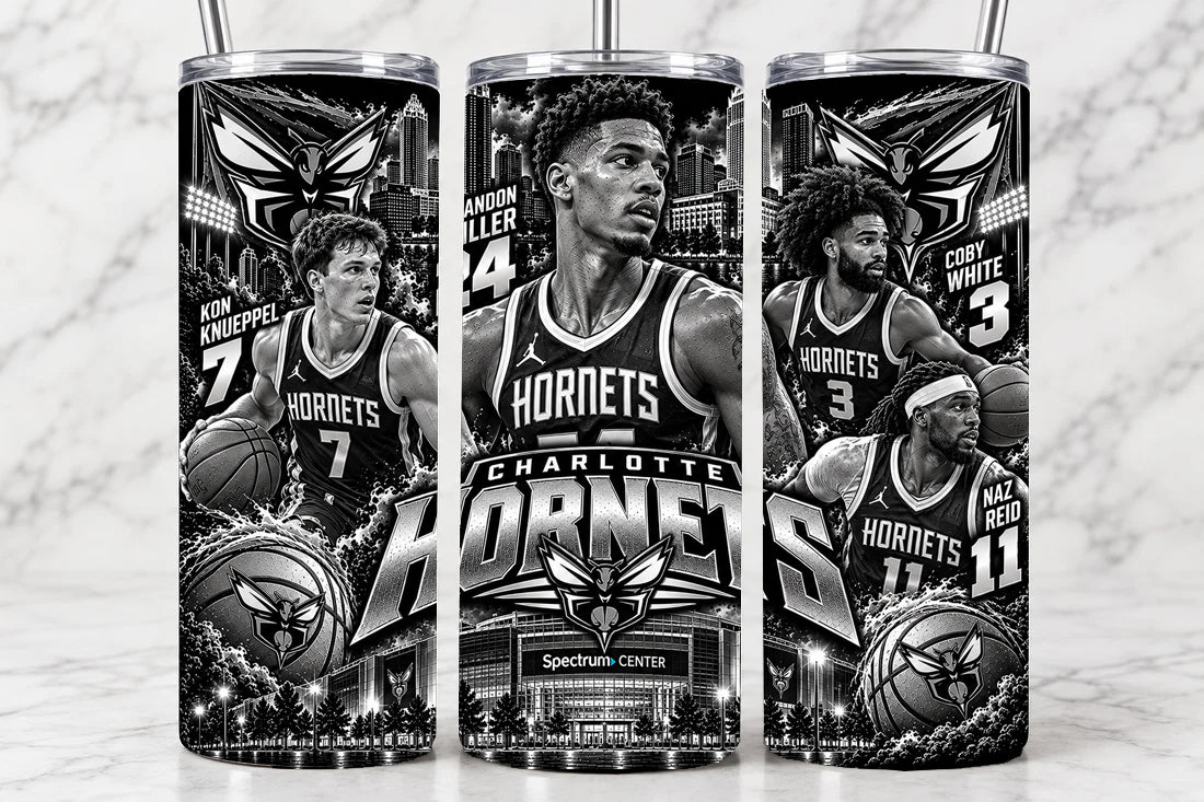 Charlotte Hornets 20oz Laser Engraved Tumbler