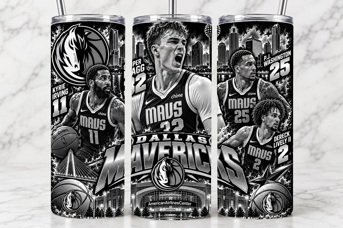 Dallas Mavericks 20oz Laser Engraved Tumbler