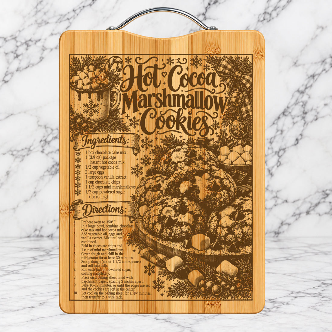 Christmas Hot Cocoa Marshmallow Cookes Recipe Cutting Board