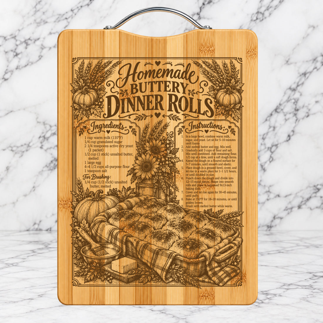 Homemade Buttery Dinner Rolls Recipe Cutting Board