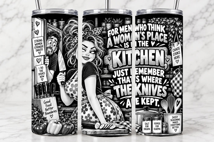 For Men Who Think A Women's Place 20oz Laser Engraved Tumbler