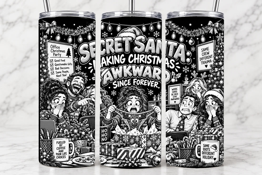 Secret Santa Making Christmas Awkward 20oz Laser Engraved Tumbler