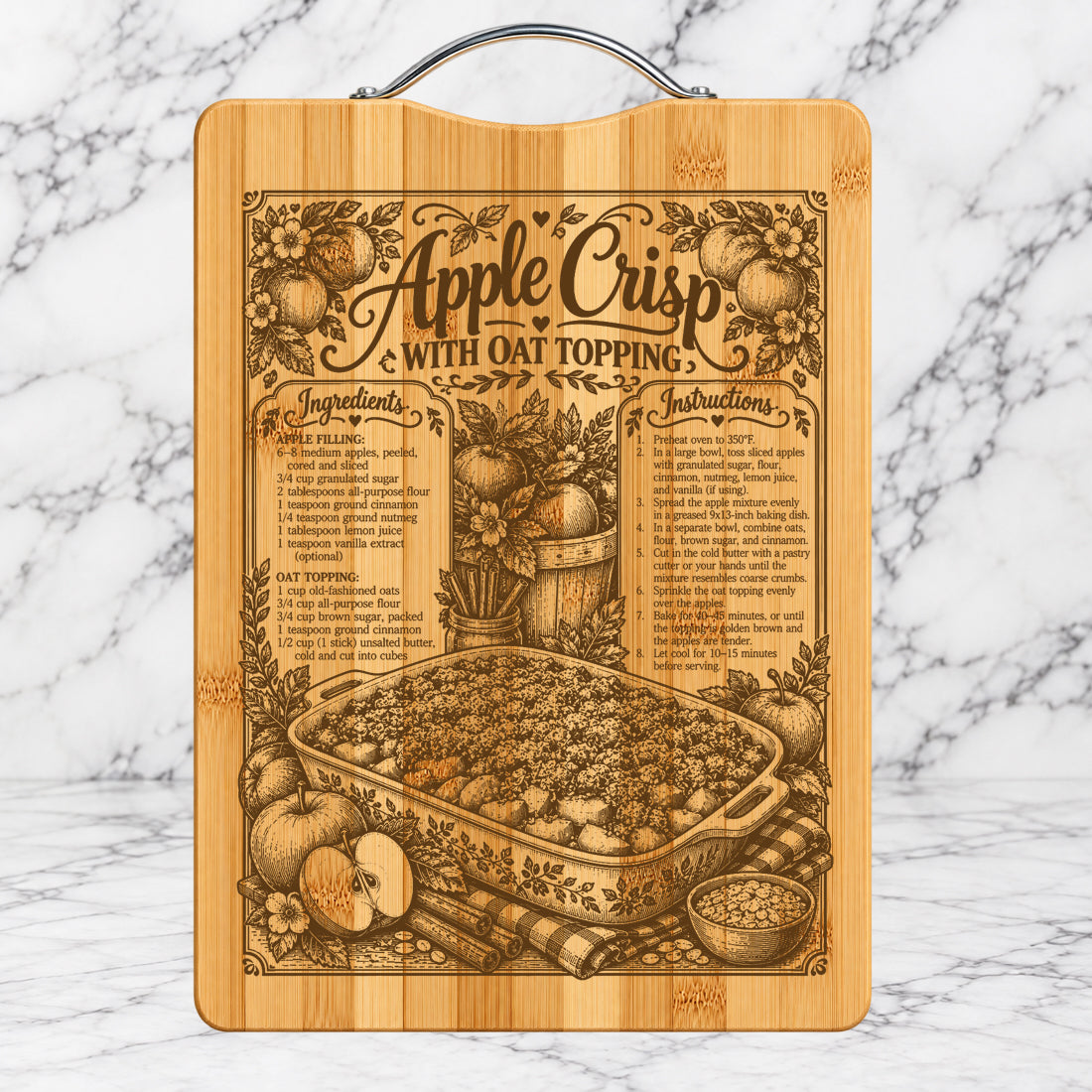 Apple Crisp Recipe Cutting Board