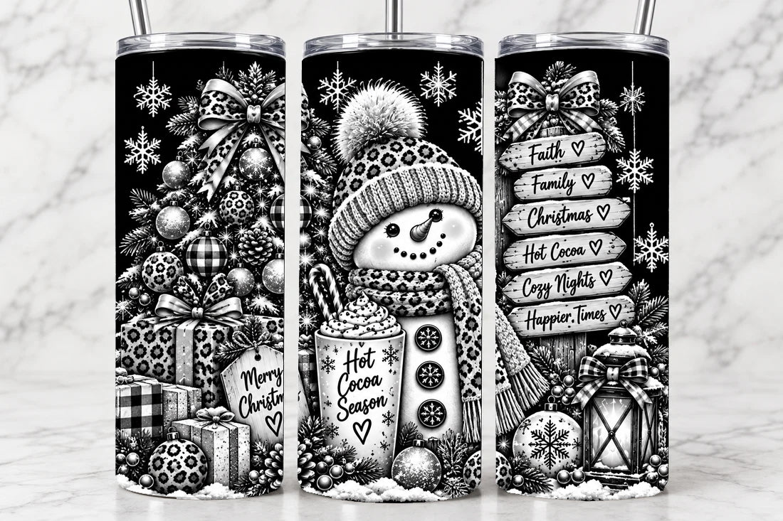 Cute Snowman 20oz Laser Engraved Tumbler