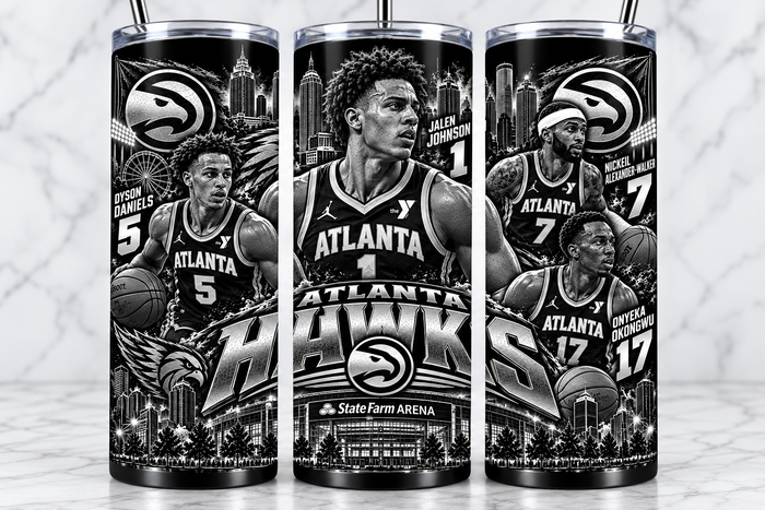 Atlanta Hawks 20oz Laser Engraved Tumbler