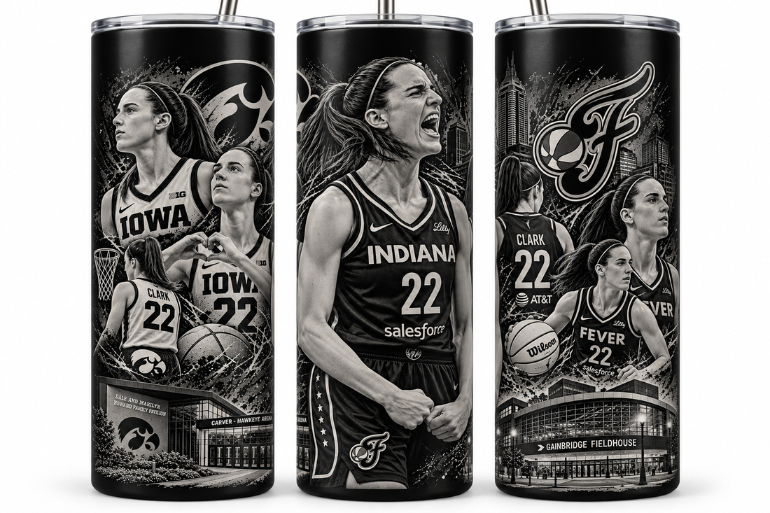 Caitlin Clark 20oz - Iowa Hawkeyes/Indiana Fever -   Laser Engraved Tumbler
