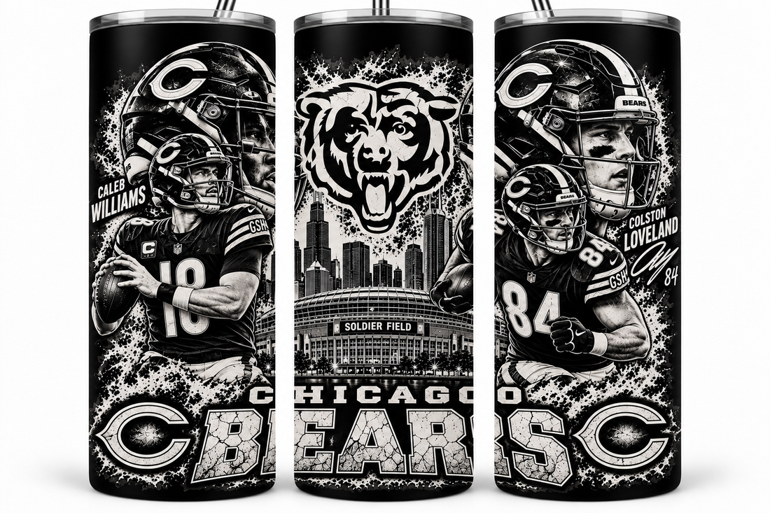 Chicago Bears 20oz Laser Engraved Tumbler
