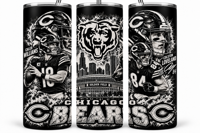 Chicago Bears 20oz Laser Engraved Tumbler