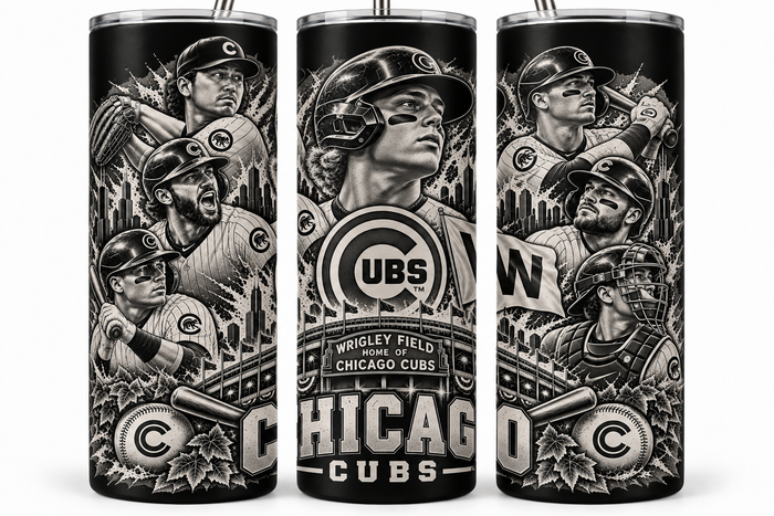Chicago Cubs 20oz Laser Engraved Tumbler