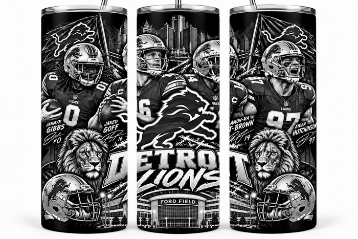 Detroit Lions 20oz Laser Engraved Tumbler