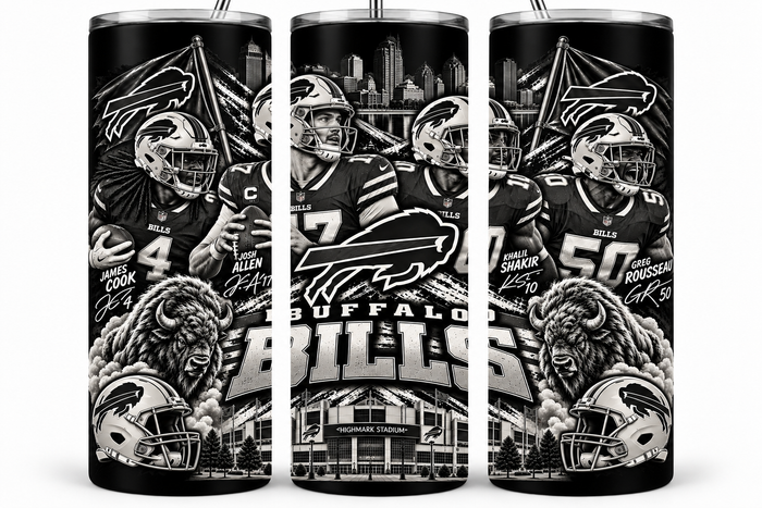 Buffalo Bills 20oz Laser Engraved Tumbler