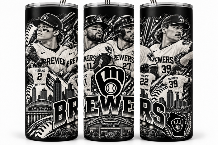 Milwaukee Brewers 20oz Laser Engraved Tumbler