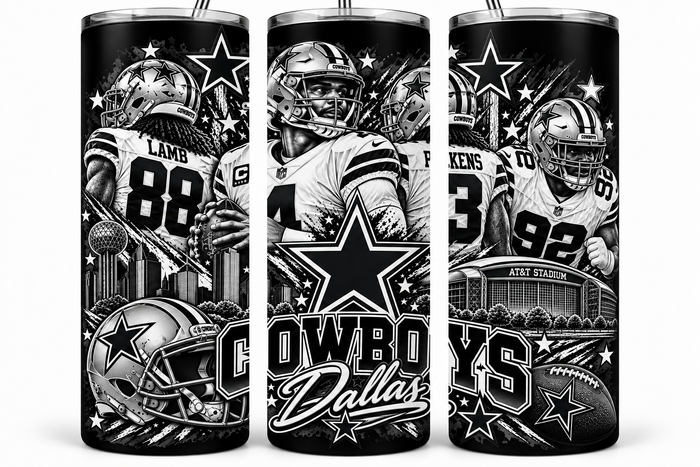 Dallas Cowboys 20oz Laser Engraved Tumbler