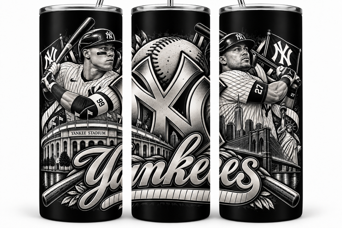 NY New York Yankees 20oz Laser Engraved Tumbler
