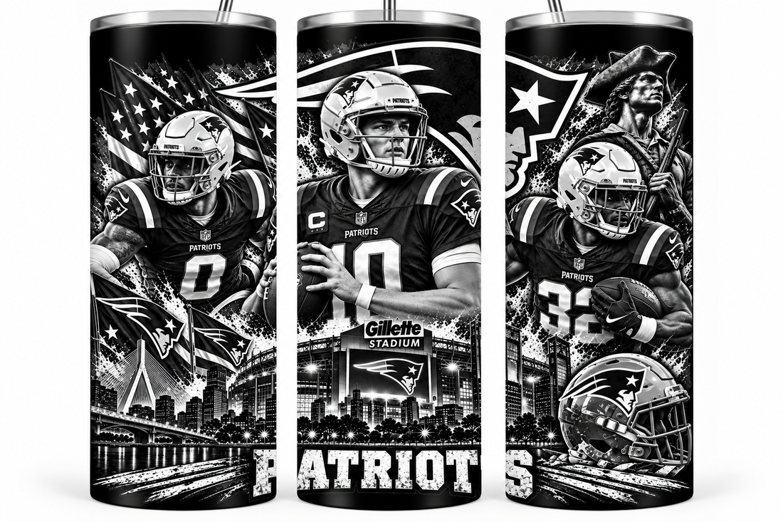 New England Patriots 20oz Laser Engraved Tumbler