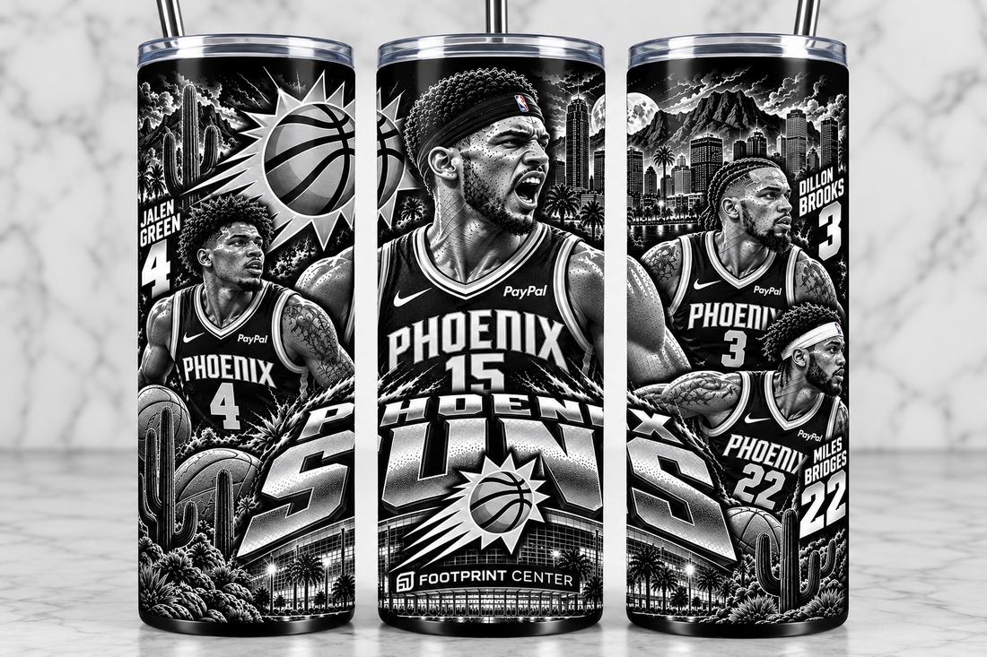 Phoenix Suns 20oz Laser Engraved Tumbler