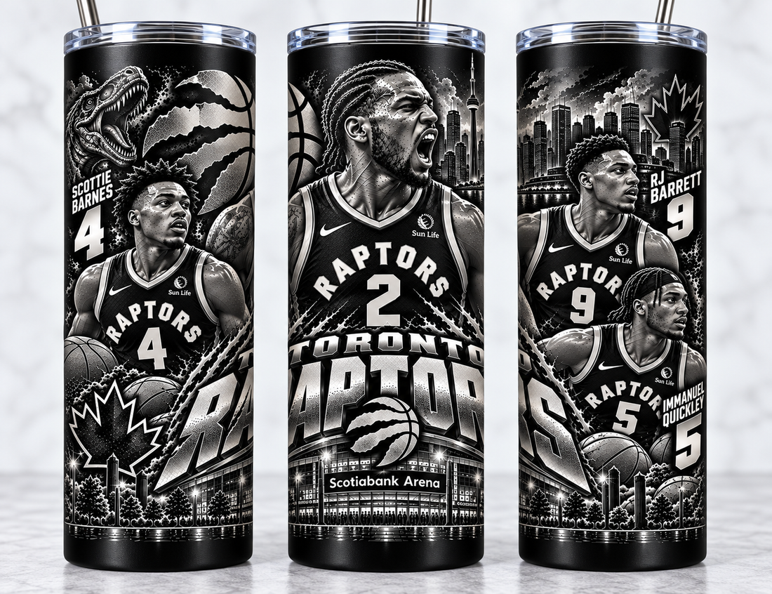 Toronto Raptors 20oz Laser Engraved Tumbler