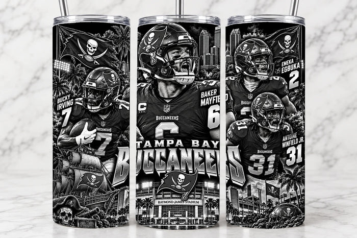 Tampa Bay Buccaneers 20oz Laser Engraved Tumbler