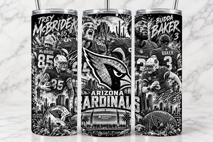 Arizona Cardinals 20oz Laser Engraved Tumbler