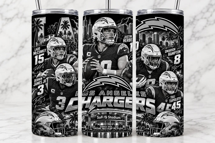Los Angeles Chargers 20oz Laser Engraved Tumbler
