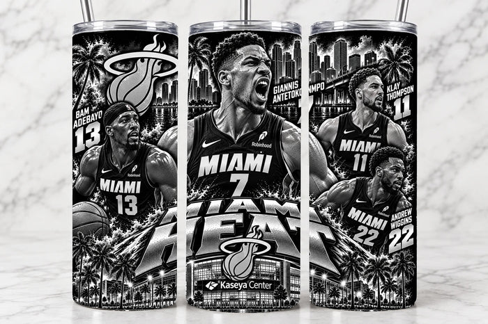 Miami Heat 20oz Laser Engraved Tumbler