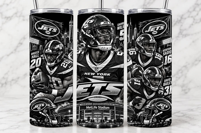 New York Jets 20oz Laser Engraved Tumbler