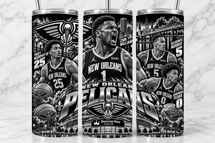 New Orleans Pelicans 20oz Laser Engraved Tumbler