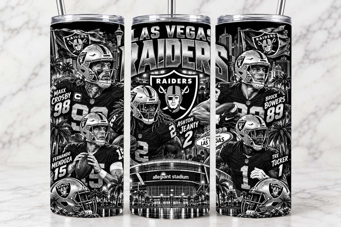 Las Vegas Raiders 20oz Laser Engraved Tumbler