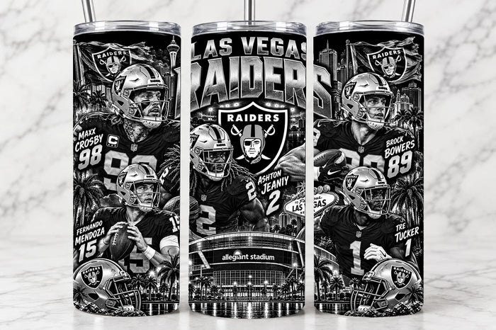 Las Vegas Raiders 20oz Laser Engraved Tumbler