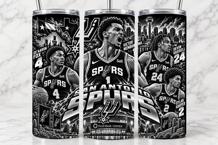 San Antonio Spurs 20oz Laser Engraved Tumbler