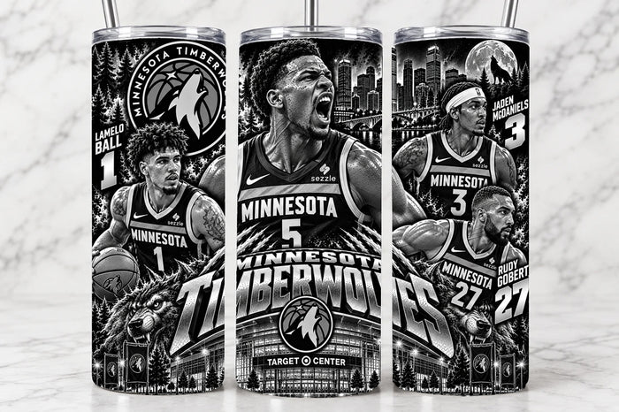 Minnesota Timberwolves 20oz Laser Engraved Tumbler